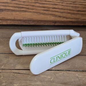 Vintage Clinique Folding Pop Up Hair Brush Mirror Compact Travel Comb Pocket 8"